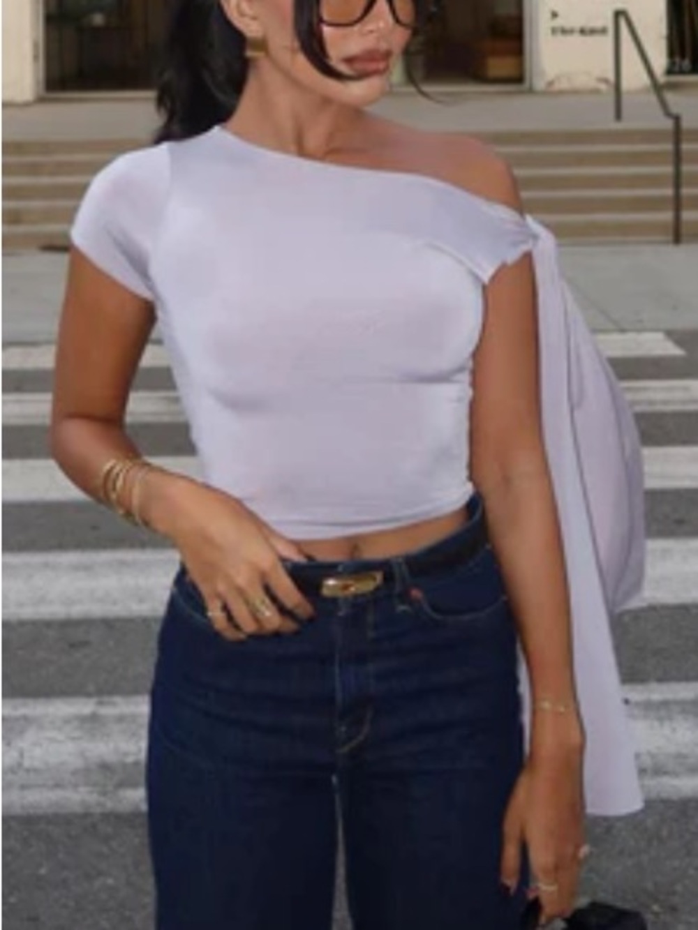 Double Lined Gray Crop Top